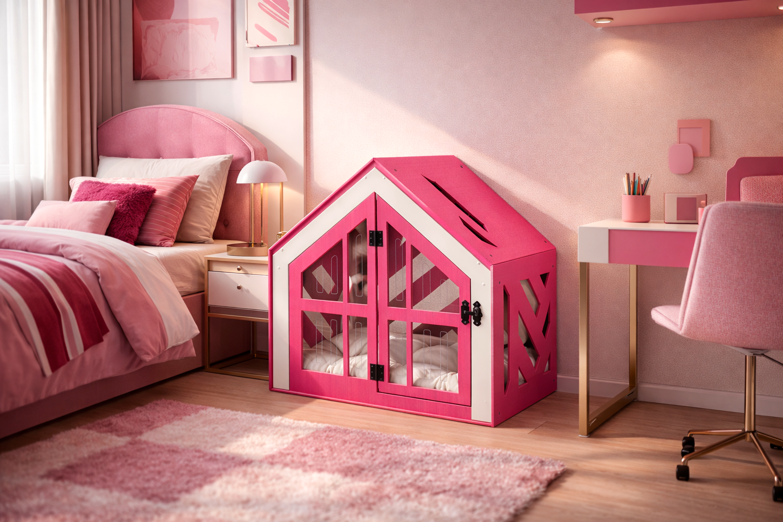 SB Pembe Modern Kedi Evi