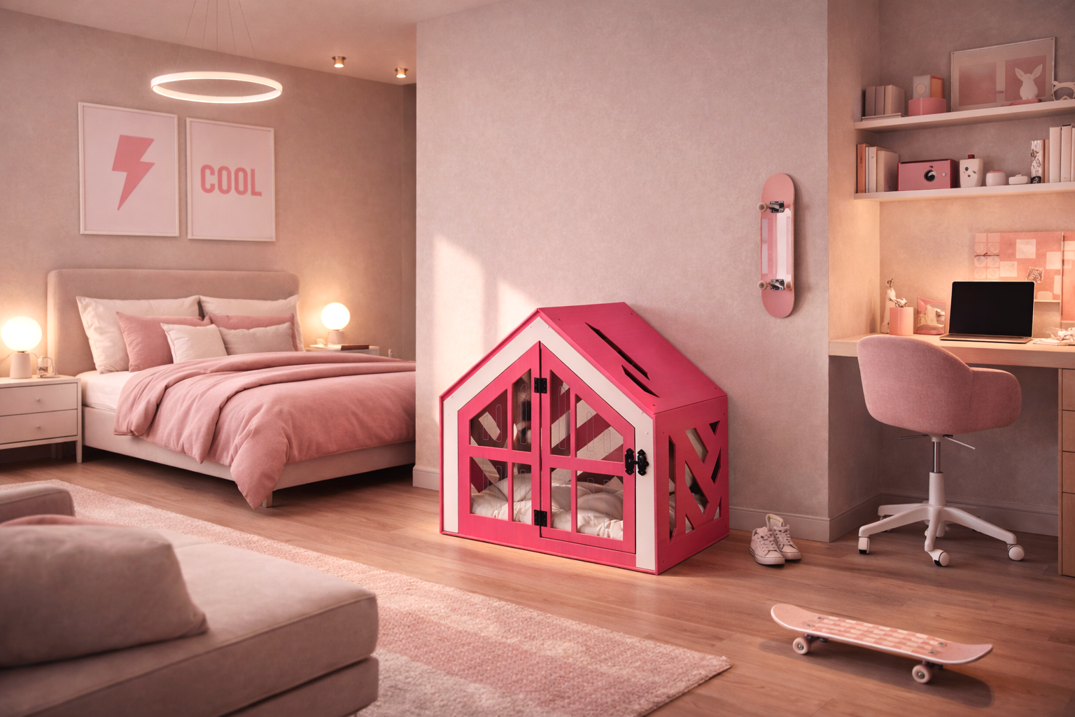 SB Pembe Modern Kedi Evi