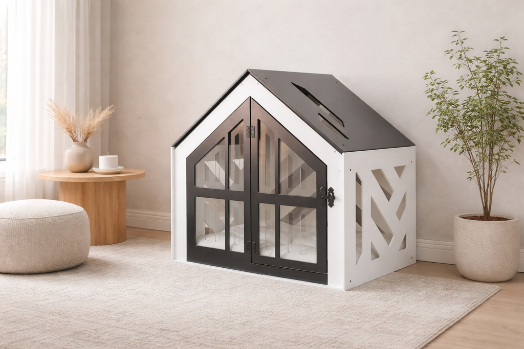 SB Siyah Beyaz Modern Kedi Evi