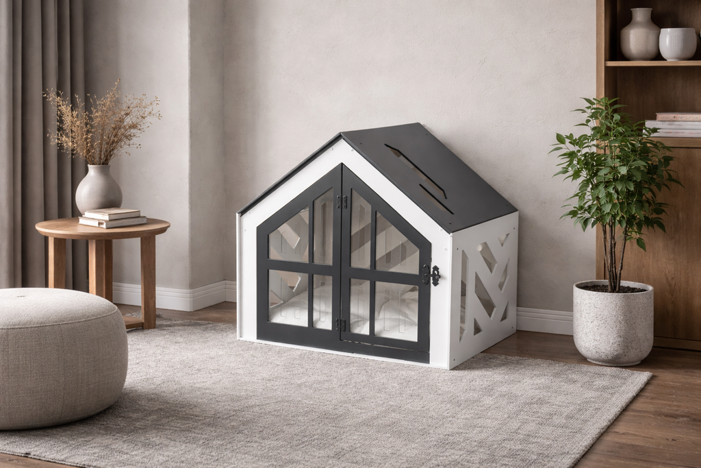 SB Siyah Beyaz Modern Kedi Evi