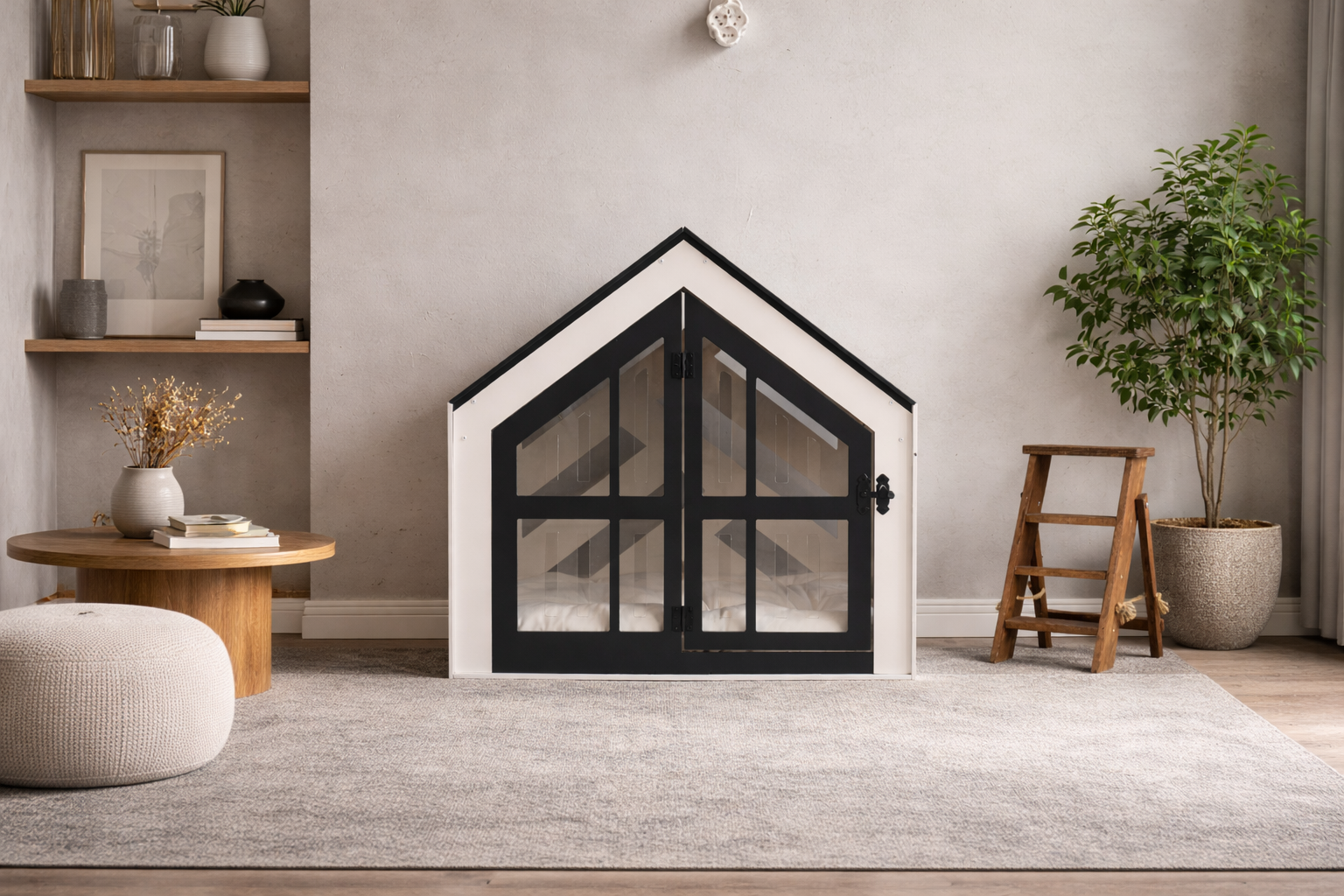 SB Siyah Beyaz Modern Kedi Evi